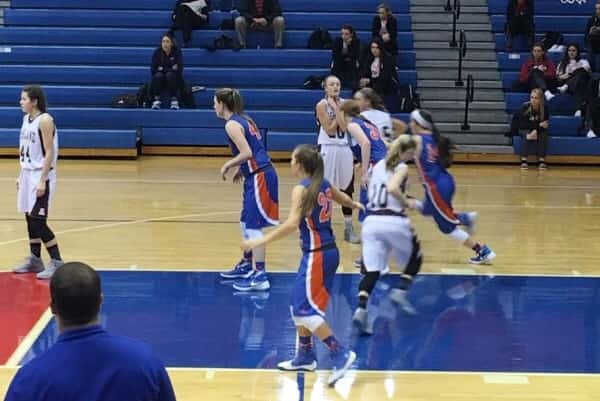 The Lady Marshals on the floor against Ashland Blazer in the LaRosa's Holiday Classic in Hebron, Ky.