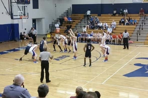 Dylan Walters at the free throw line in the Marshals game against Independence, TN, in the Marlin Christmas Classic. Photos provided