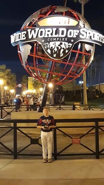 Chase with his first place trophy in front of ESPN's Wide World of Sports in Orlando.