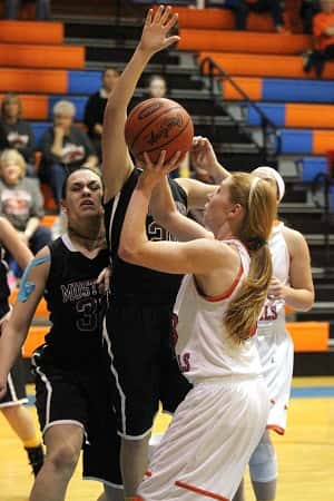 Kat Howard with 8 points, has given the Lady Marshals valuable minutes in the last few games.