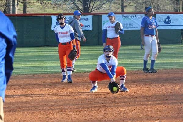 The Lady Marshals during Tuesday's warm-up before their 10-0 win over Tilghman.
