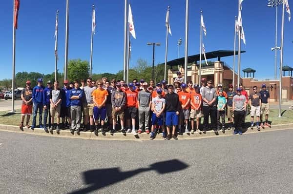 The Marshals took in a baseball game at Clemson University on their way to Myrtle Beach.  Photo by Marshall County Baseball