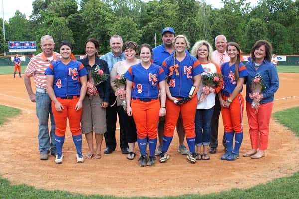 The seniors were recognized before the Lady Marshals and Lady Tigers took the field.