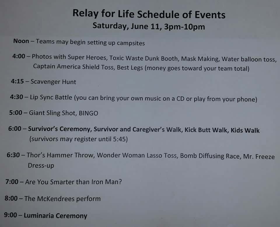 Relay Schedule