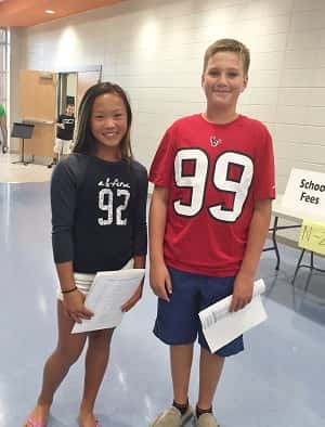 Lilli Smith and Hunter Wallace get ready for the new school year at Open House.