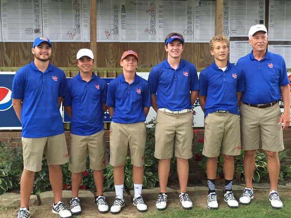Marshall boy's golf team placed 2nd at the Paducah Tilghman Invitational. Pictures (L-R) Garrett Howell, Grant Hackney, Jay Nimmo, Quinn Eaton, Tyler Powell and Coach Keith Bell.