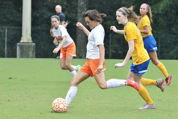 Kayla Travis scored 4 of the Lady Marshals 10 goals in their season opening win over St. Mary.