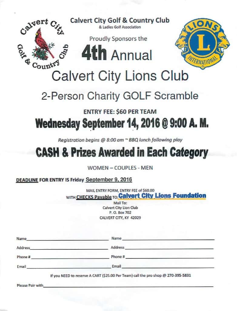 Calvert Lions Golf