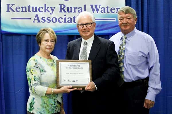 Pictured (L-R) North Marshall Board Member Kendra Capps, Tom Fern - USDA Rural Development State Director and North Marshall Water Superintendent Bobby Gifford.