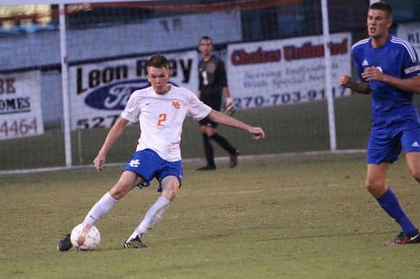 Drake Anderson sends the ball downfield for the Marshals in their 9-3 win over Fort Campbell.