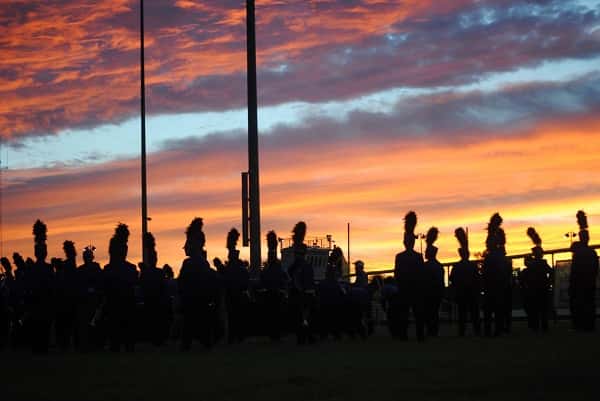 The Marshall County Marching Marshalls at their most recent band competition. Photo by Leann Ferguson
