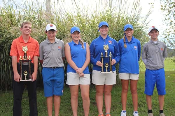 Marshall County Middle School golfers participating in the State Championship (L-R) Jay Nimmo, Nick Dowdy, Kinley Luksic, Savannah Howell, Megan Hertter and Drake Butler.