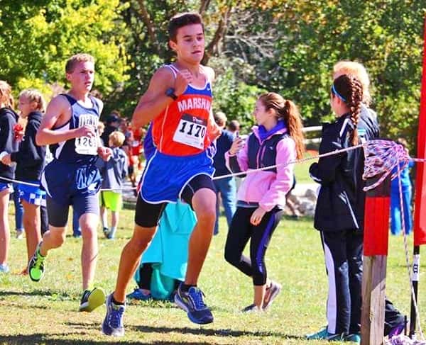 Mason Cosner turned in the second best time of the meet for the Marshall County boy's team. Photo by MCHS XC