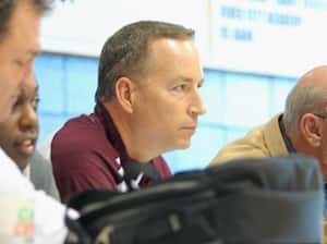 Texas A & M Head Coach Billy Kennedy was on hand to watch Aggies signee Isiah Jasey.