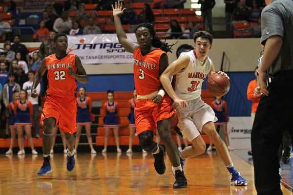 Brandon Govan (3) was called for a foul against Aaron Reed (35) coming down the sideline.