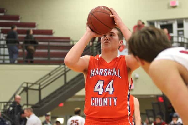 Houston Harvey hit clutch free throws for the Marshals in the closing seconds of their first ever win at McCracken County.