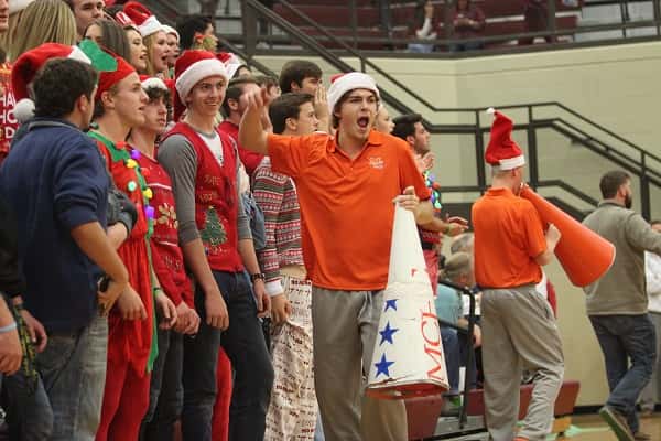 With the Marshall County cheerleaders away at state competition, Noah Beard and Parker Jennings answered the call, leading the cheers in the Lady Marshals and  Marshals wins over McCracken County.