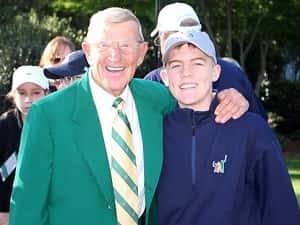 Jay Nimmo pictured with Coach Lou Holtz at the Masters in April.