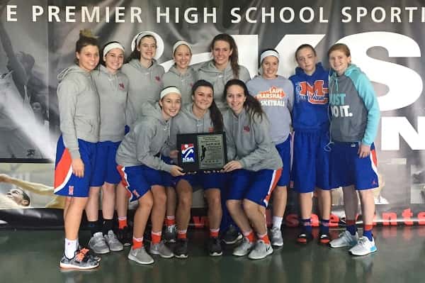 The Lady Marshals received a plaque for 3rd place in the Red division of the KSA Events Holiday Tournament held at Walt Disney World.
