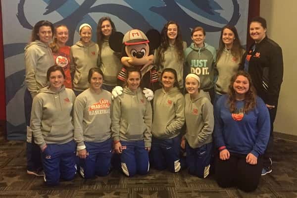 The Lady Marshals enjoyed an early morning breakfast with Mickey before playing their final game of the tournament.