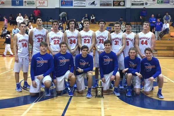 Team photo at Arnold High School gymnasium, site of the Marlin Christmas Classic.