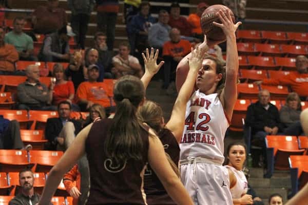 Hannah Langhi (42) led the Lady Marshals with 17 points in their 41-37 win over Webster County.