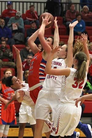 Hannah Langhi had a double-double night at Calloway County with 16 points and 14 rebounds.