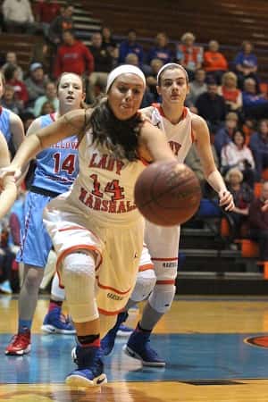 Lexee Miller chased down this loose ball during Friday's district game against Calloway County.
