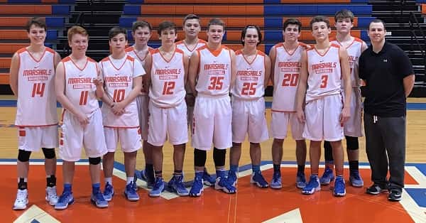 Freshman team members (L to R): Austin Riley, Dylan Rayburn, Jack Clark, Connor Johnson, Chase Riley, Jake Roberts, Luke Wyatt, Isaac Steele, Matthew Wooten, Tyler Powell, Dawson Smothers, Coach Jimmie Holder