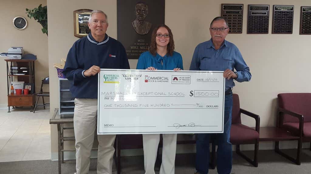 Calvert City Lumber Company donates to MCEC Marshall County