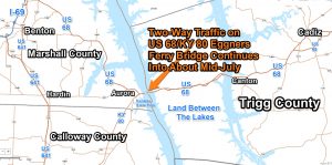 Work Zone Traffic Shift On Us 68 Ky 80 Eggners Ferry Bridge This