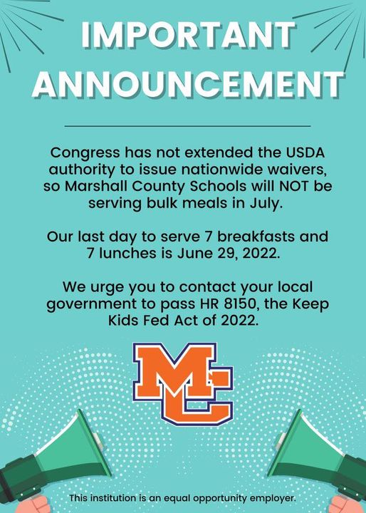 Important Announcement Marshall County