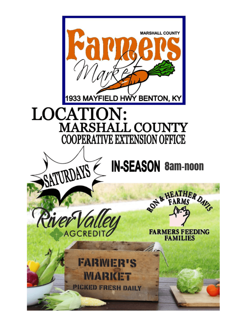 Marshall County Farmers Market open on Saturday's starting May 20