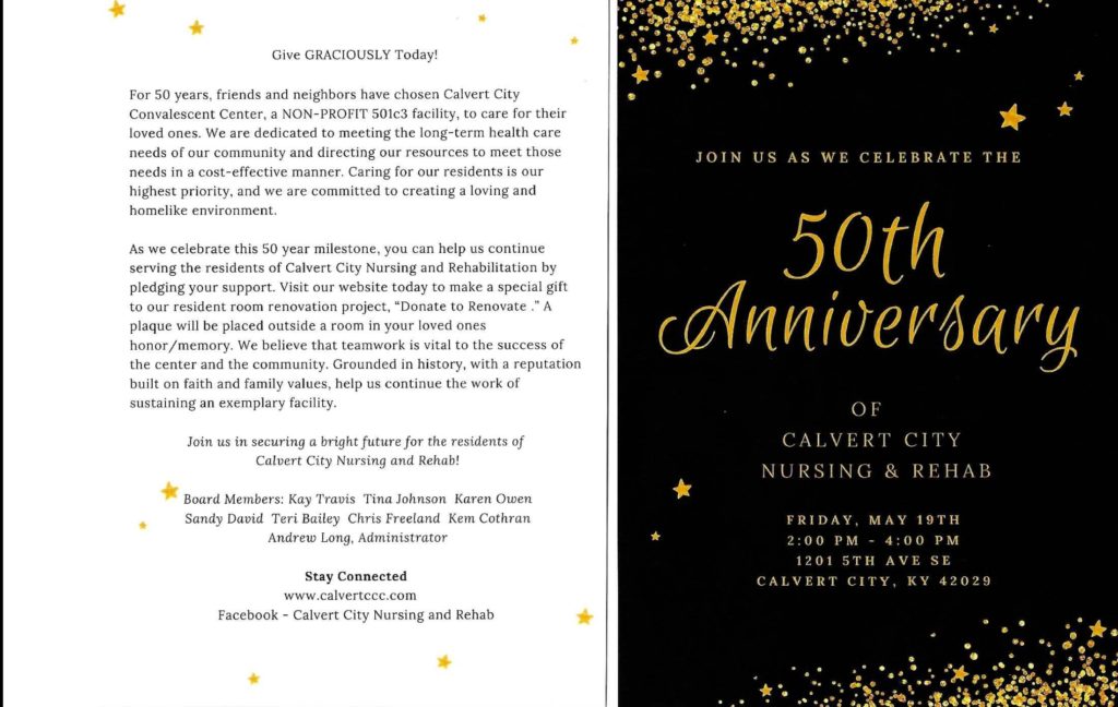 Calvert City Nursing & Rehabilitation 50th Anniversary Marshall