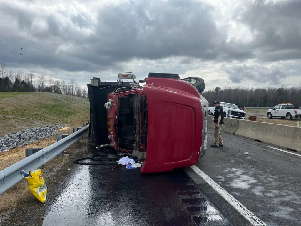 Overturned Dump Truck on Parkway near the Wingo Exit Marshall County