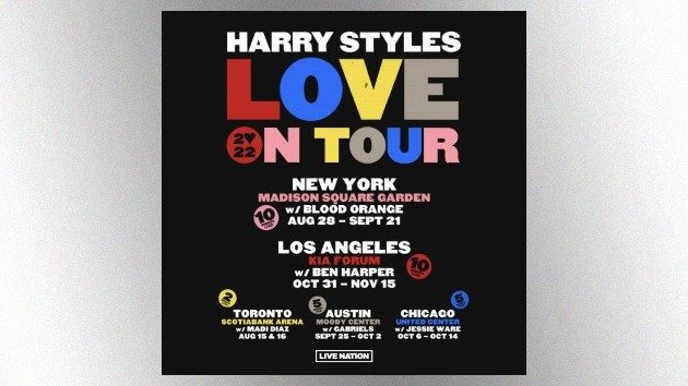 Harry Styles announces Love on Tour 2022: 10 nights in NYC, 10
