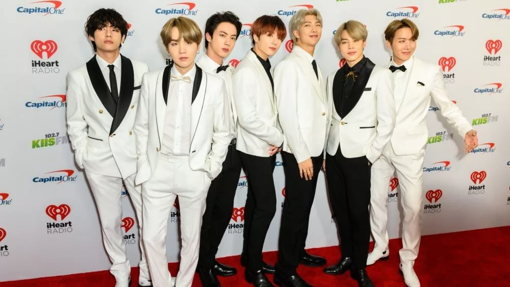 South Korean boy band BTS arrives for the KIIS FM's iHeartRadio Jingle Ball at the Forum Los Angeles in Inglewood^ California on December 6^ 2019