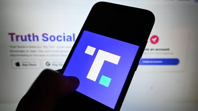 in-this-photo-illustration-a-truth-social-logo-is-displayed
