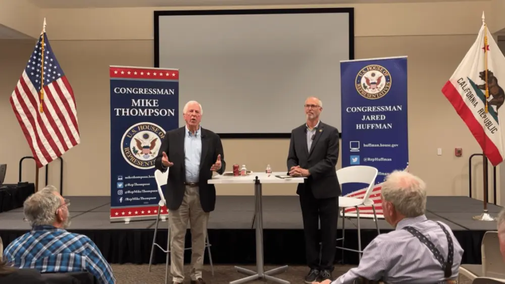 congressman-mike-thompson-left-and-congressman-jared-huffman-at-santa-rosa-town-hall-4-12-23-congressman-mike-thompsons-facebook-page