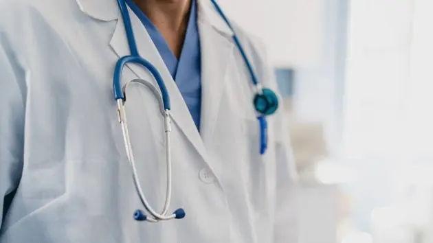 close-up-of-a-doctors-gown-with-stethoscope