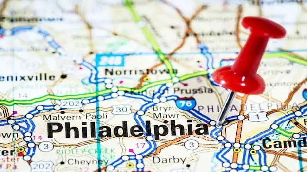 us-cities-on-map-series-philadelphia-pennsylvania