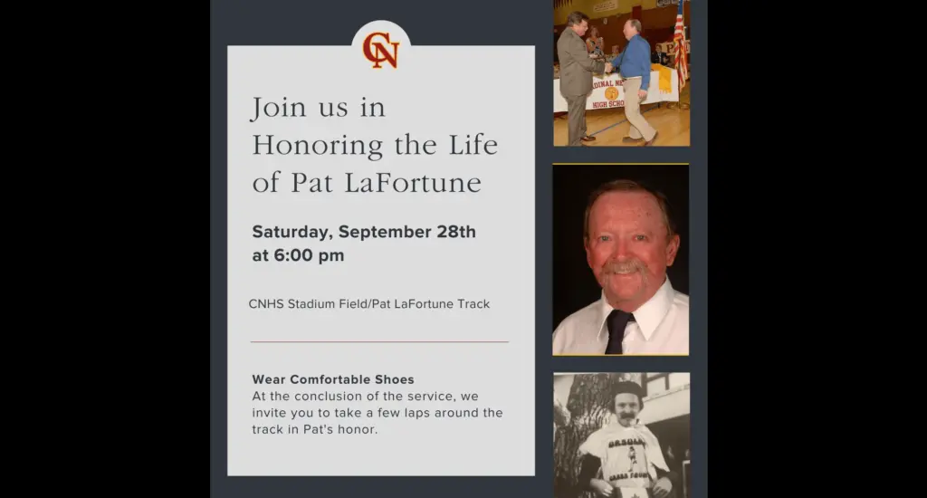 graphic-promoting-honoring-life-of-pat-lafortune-cardinal-newman-facebook-page
