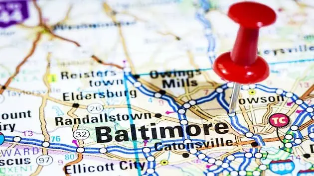 us-cities-on-map-series-baltimore-maryland