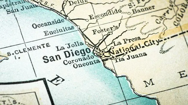 antique-usa-map-close-up-detail-san-diego-california
