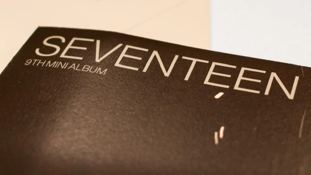 Seventeen's 9th Mini Album^ "Attacca" was released in 2021. Seventeen is a South Korean K-Pop group under Pledis andHYBE. Album cover pictured. California^ United States of America - February 15^ 2023