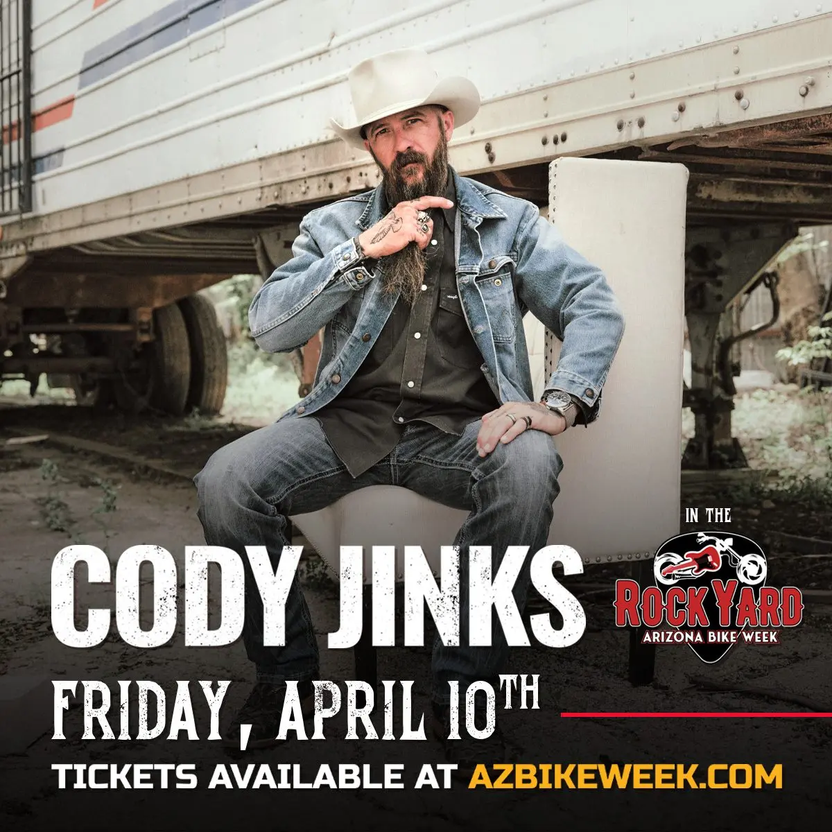 Cody Jinks at Westworld in Scottsdale performing at Arizona Bike Week on April 10th