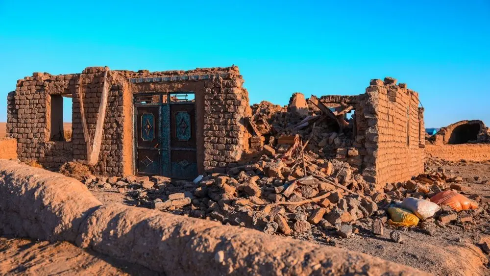 Herat^ Afghanistan - Oct 9^ 2023: Sad photo of Herat Earthquake^ Damaged buildings after earthquake