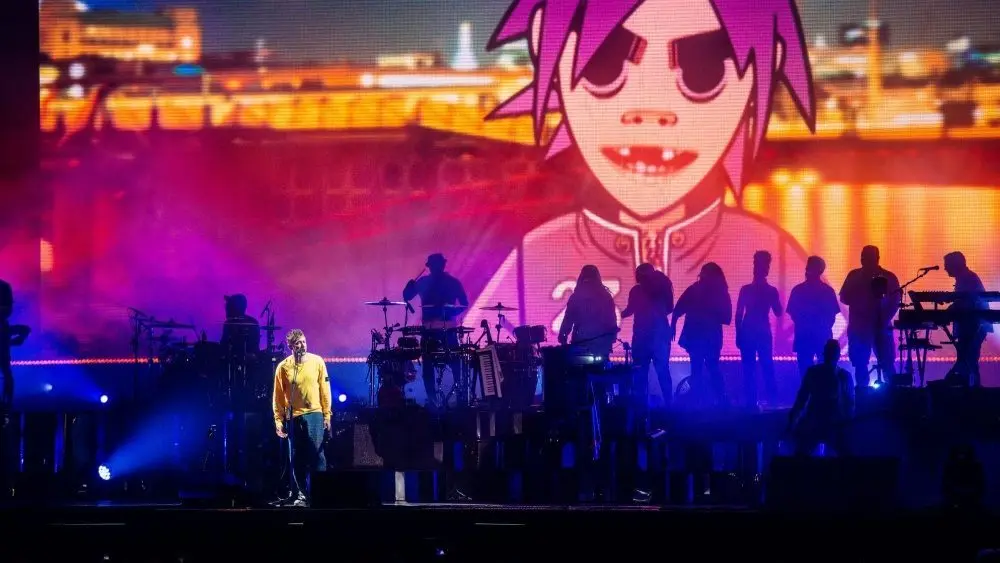 The band “Gorillaz” performing at Park Live festival in Moscow^ Russia. MOSCOW^ RUSSIA - JULY 28^ 2018