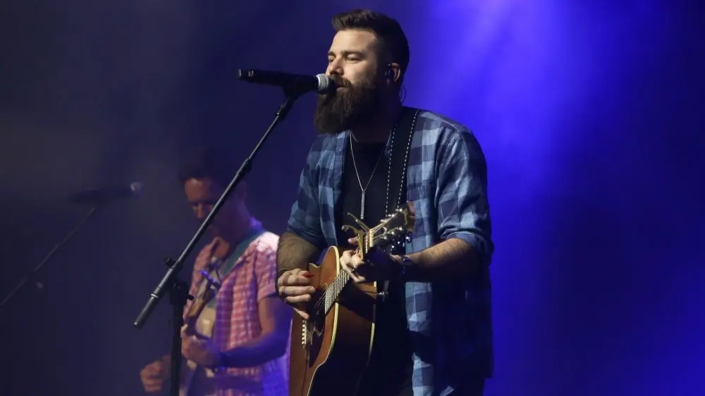 Jordan Davis performs at CMT's RAMJAM on June 3^ 2019 at TopGolf in Nashville^ Tennessee.