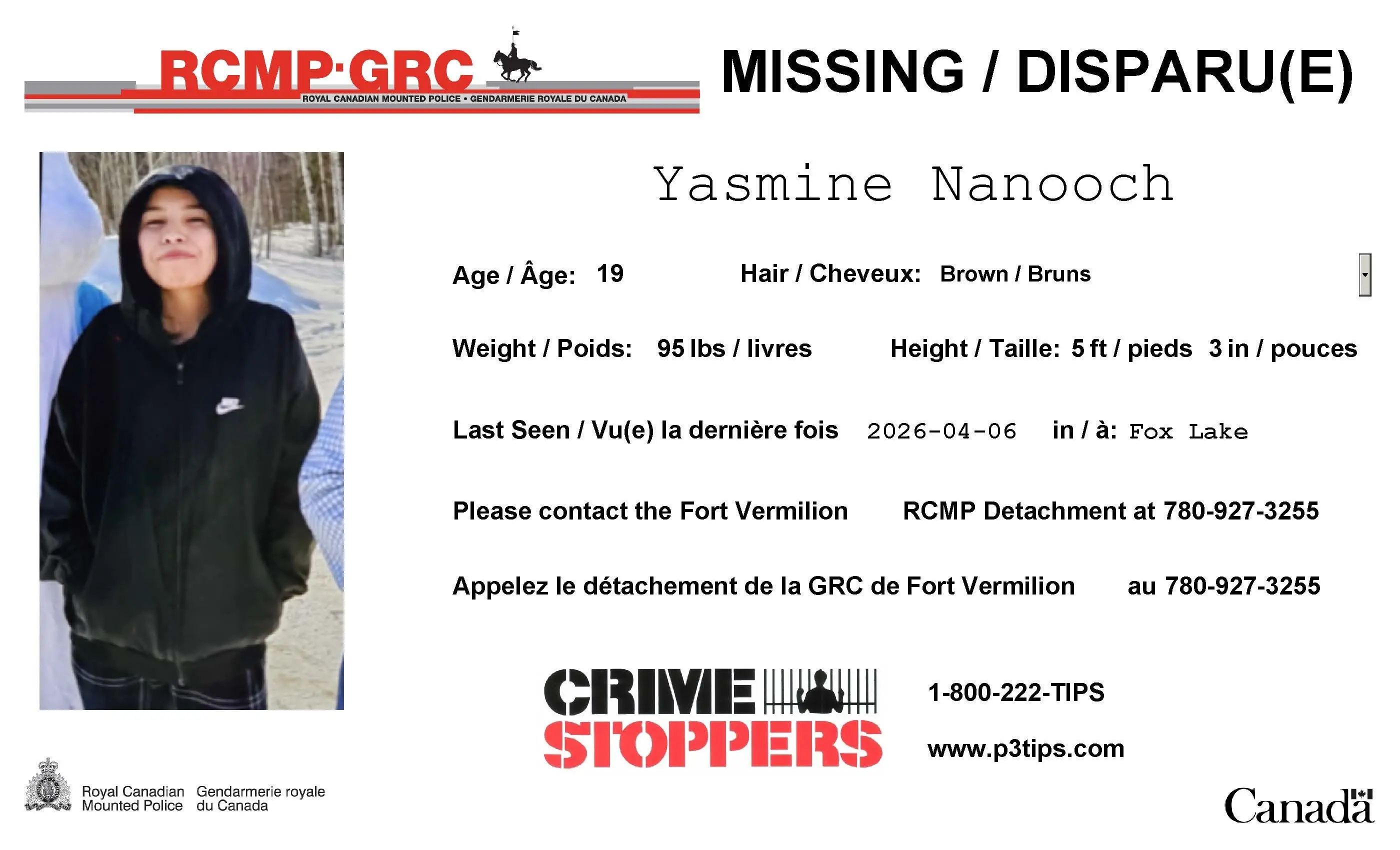 Fort Vermilion RCMP Looking For Missing Person – UPDATE | River Country ...